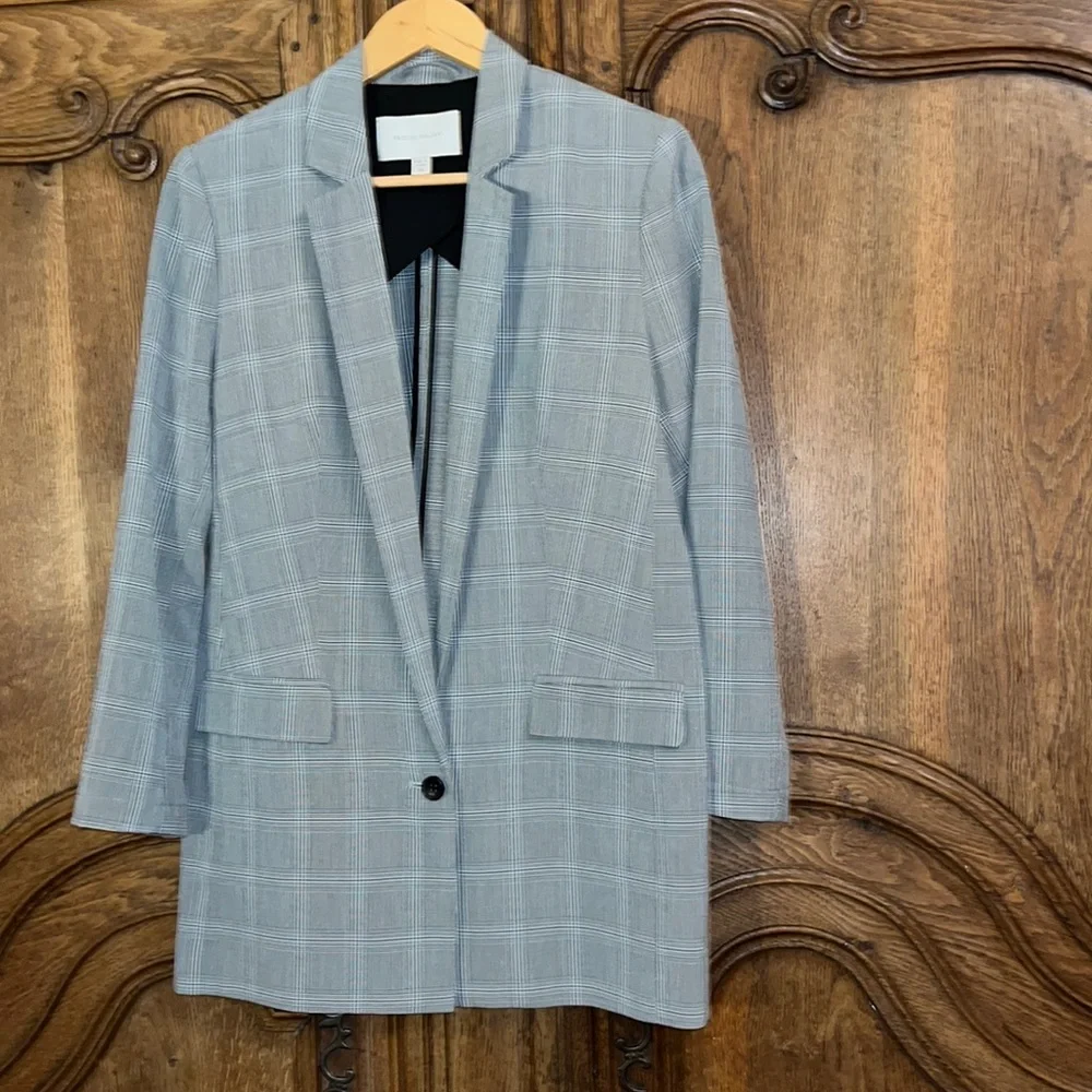 Brochu Walker Plaid Boyfriend Blazer